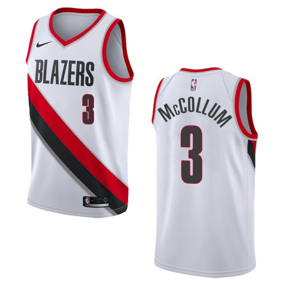Men's Portland Trail Blazers C.J McCollum #3 White Swingman NBA Jersey - Association Edition-Pro Kit Vault | Brand New 26/27 Sports Jerseys
